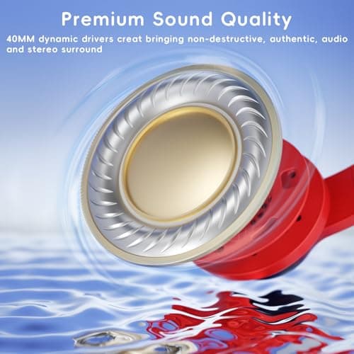 Candy Bila Wired Over-Ear Kids Headphones for School -Gradient Red to Blue — view 4