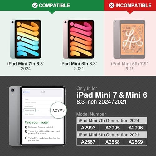 KingBlanc Case for iPad mini 7 (A17 Pro) 2024, mini 6 Beige — view 2