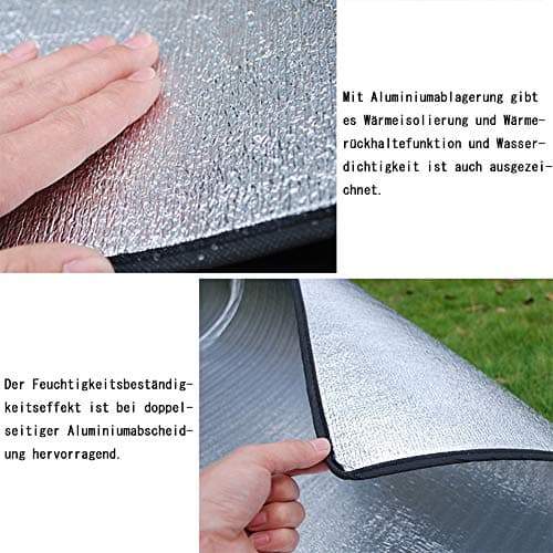Aluminum Foam Mat sleeping mat for camping 200x200 cm / 78.7x78.7 IN insulating mat thermal Blanket foldable tent mat floor mat of aluminum foil, ultralight — view 6