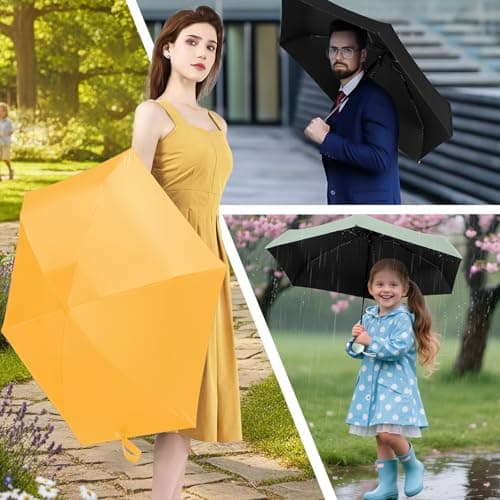 FWHFNB Travel Umbrella, Travel Mini Umbrella, Pocket Umbrella, UV Umbrella, UPF 50+, Portable Lightweight Compact, with Storage Box, for Men and Women (Blue) — view 5