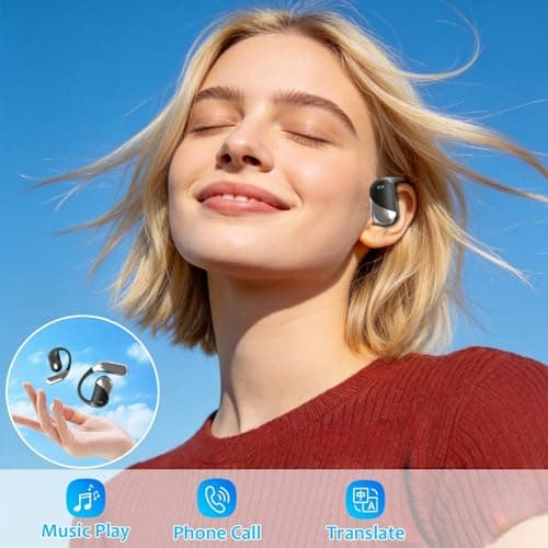 EUUEKathy AI Translator Earbuds, 198 Languages, Bluetooth 6.1, Open-Ear — view 5