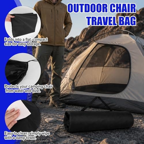 Goktvai 2pcs Large Camping Chair Bags Replacement for Coleman (Black) — view 4