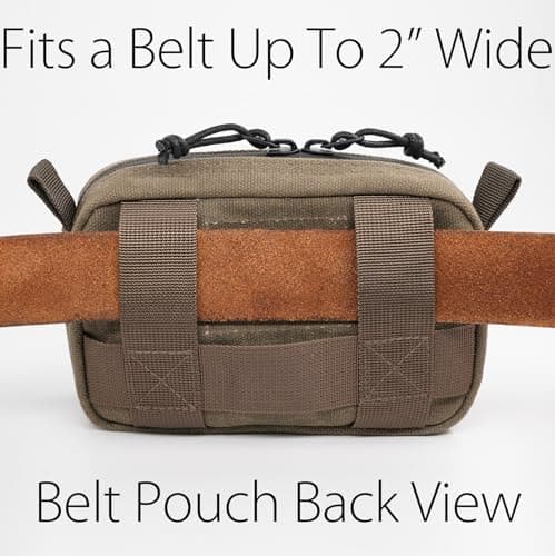 diodrio Belt Pouch for Men Women YKK Zippers EDC Pouch, Belt Bag Waist Pack for Traveling, Hiking, Outdoors, Water Resistant, Heavy Duty Waxed Canvas, Olive, Medium, Olive, S, Outdoors, Travel, Hiking — view 6
