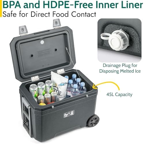 Trail Large 45L Cool Box on Wheels, Dark Grey — view 6