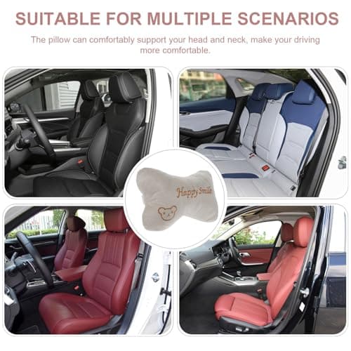 SOLUSTRE Car Neck Pillow 2pcs Flannel Pp Cotton Headrest Support — view 6
