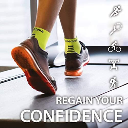 Rymora Foot Compression Socks Sleeves (Pair) (Neon Yellow) (Medium) [M] — view 5