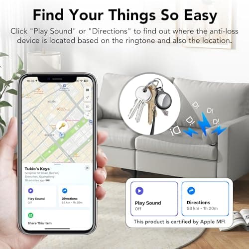 Tukio Air Tracker Tag-1 Pack [MFi Certified] for Apple Find My (iOS Only) — view 3