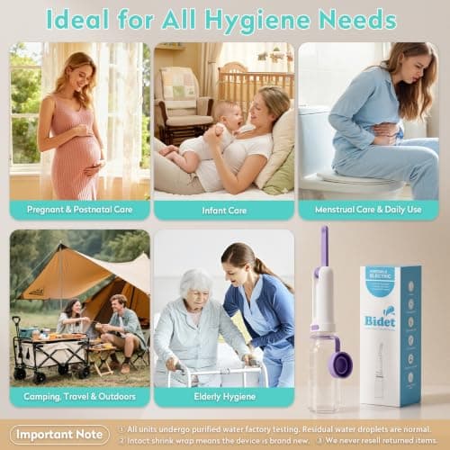 KAIYING Portable Handheld Bidet Sprayer Electric 260ml, Perineal Bottle — view 2