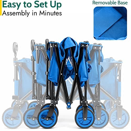 Trail Folding Camping Festival Trolley, 80kg Capacity, Blue — view 4