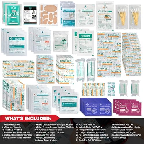 General Medi 160 Piece First Aid Kit Bag Refill Kit - Includes Instant Cold Pack, Bandages, Emergency Blanket, Moleskin Pad, Gauze - Extra Replacement Medical Supplies for First Aid — view 3