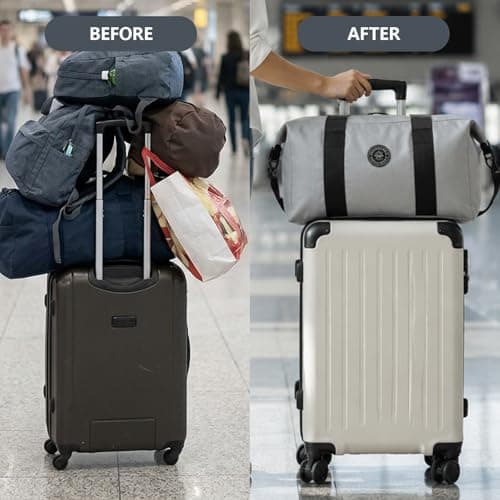 2Pcs Luggage Straps for Suitcases, Adjustable Connector Straps for Suitcases, Travel Straps for Luggage with Secure Fastening, Black and Grey Set, Compatible with All Suitcase Sizes — view 4