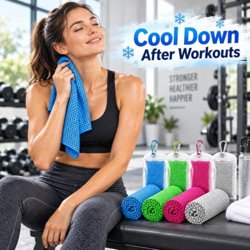 4PCS Gym Towels for Women, Gym Towel Men, Microfibre Towel Set with Carry Pouches and Clips for Fitness, Travel, Swimming and Outdoor Use — view 4