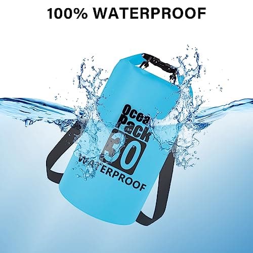 Invool Dry Bag, 5L/10L/20L/30L Waterproof Dry Bag, Dry Sack with Adjustable Shoulder Strap for Hiking, Swimming, Rafting, Surfing, Cycling, Camping, Fishing — view 6