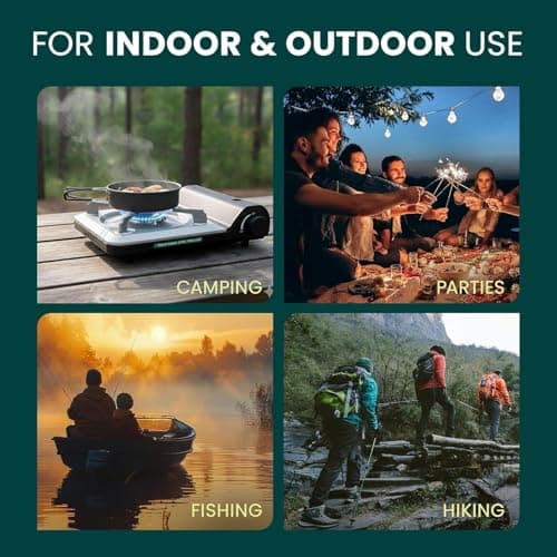 Green Haven Camping Stove | Compact Portable Gas Stove Single Burner Hob — view 6