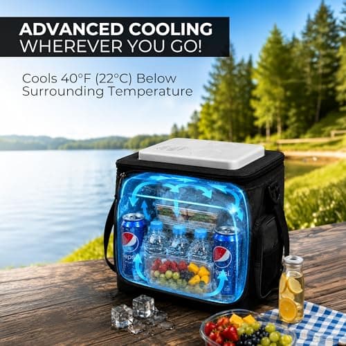 Koolatron Electric Cool Box - 12 V Powered Cooler For Car, Camping, Travel, Hard Sided Refrigerator For Vehicle, Caravan, Hot & Cold Function, Cools Drinks,Food For Road Trip, 25L — view 6