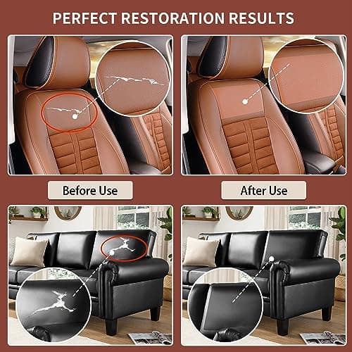 Besezx Leather Repair Patch Tape Kit, Self Adhesive Leather Repair for Furniture, Couch, Sofa, Car Seats,Office Chair,Vinyl Repair Kit.3.1inx60in,Light Brown — view 5