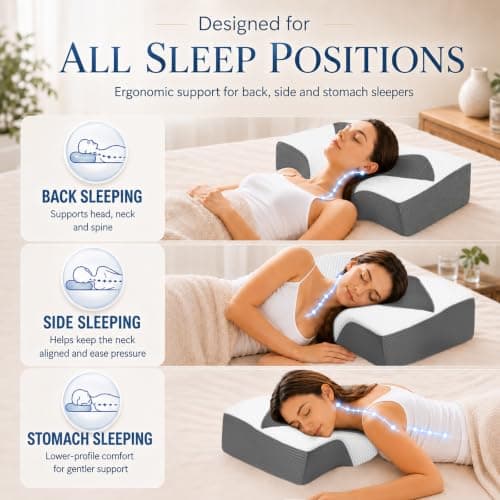 Hydomi Memory Foam Cervical Pillow for Neck and Shoulder Pain: Orthopedic Neck Support Pillows for Sleeping with Hollow Design Ear Pain Free- Ergonomic Bed Pillow for Side/Back&Stomach Sleeper — view 4