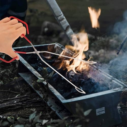 Extended Stainless Steel Charcoal Tongs for BBQ and Picnic Use — view 5
