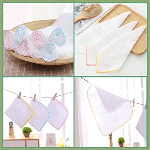 Panlom Soft Face Muslin Cloths Pure Cotton Facial Cleansing Cloths Reusable Polishing Cleanser (Blue 10 Pack) — view 5