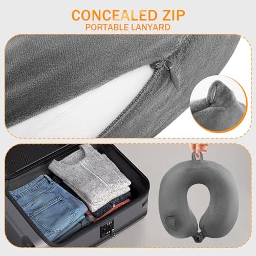 JetsCush Inflatable Neck Pillow, Compact Airplane Travel Pillow for Adults — view 6