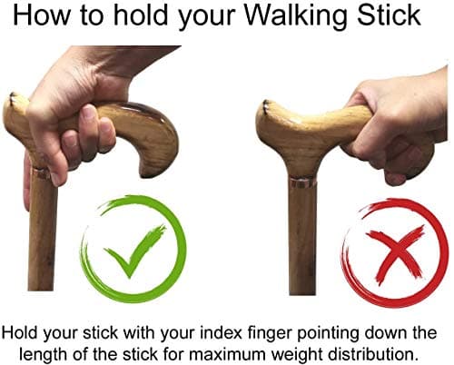 TAMAKA® Gents Handcrafted Dark Brown Wooden Derby Handle Cane With Collar Walking Stick Mens Ladies - 94cm (37") — view 5