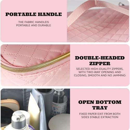 Dexpally Nail Varnish Storage Bag Double Layer Nail Organiser Cosmetic Bag with Adjustable Dividers for 30 Bottles, Lipstick & Manicure Tools — view 3