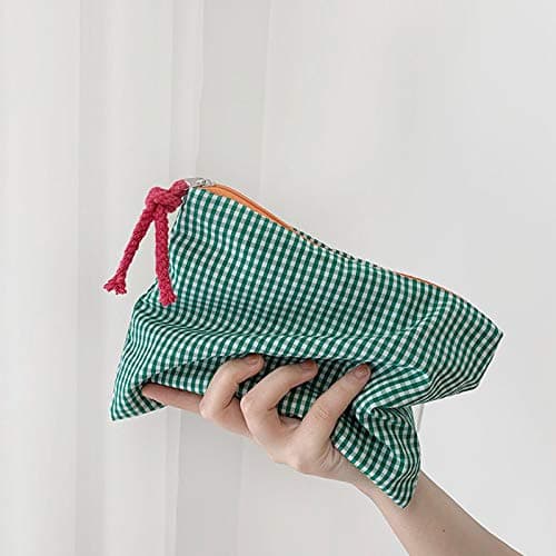 FIYUK Makeup Bag Portable Pouch Purse Bag Travel Cosmetic Storage Organizer Lightweight for Women (Green) — view 2