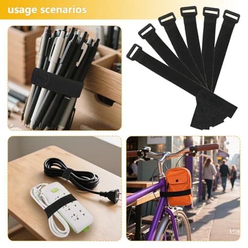 6PCS Straps 20x500mm, Reusable Nylon Cable Ties for Bike & Luggage — view 4