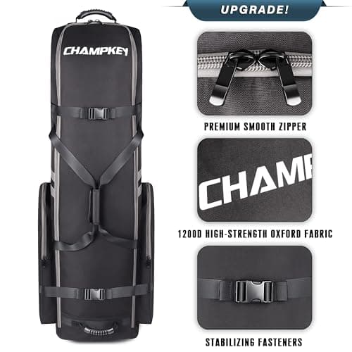 CHAMPKEY Premium Soft Padded Golf Travel Bag Flight with Wheels - 1200D Premium Oxford Fabric Golf Travel Cover — view 2