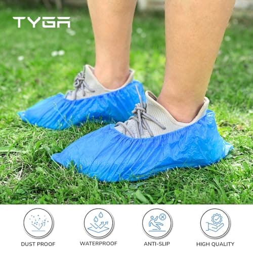 TYGA STORE 100 Pieces Disposable Shoe Covers - Blue — view 2