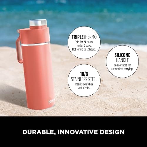 Ninja Thirsti Water Bottle and Flask 530 ML, Coral, DW1801EUUKPE — view 3