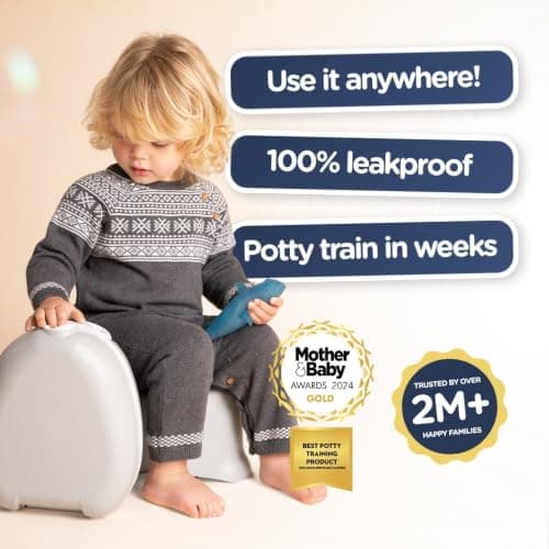 My Carry Potty - Travel Potty, Award-Winning Portable Toddler Toilet Seat for Kids to Take Everywhere (Grey Pastel) — view 4