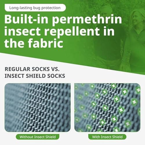 Insect Shield Traveler Socks With Permethrin Bug Repellant - Protective Clothing for Men & Women, Charcoal, Large (Pack of 2) — view 5