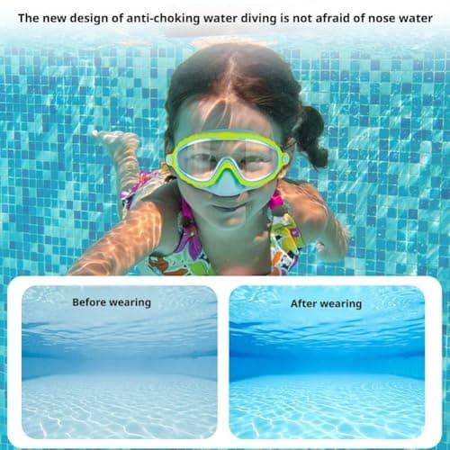 Kids Swimming Goggles with Nose Cover, HD Wide View Anti-Fog UV Protection Swim Goggles, No Leak Adjustable Clip on Swim Mask for Boys Girls Youth 4-16 — view 4