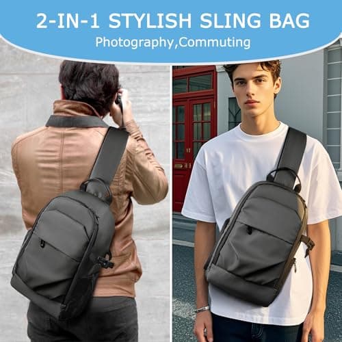 TAAOKA Camera Sling Bag for Photographer– Waterproof Crossbody Camera Bag with Fast Access Pockets, Thick Shockproof Photography Backpack with Tripod Holder, DSLR Camera Bag for Nikon/Sony/Canon — view 6
