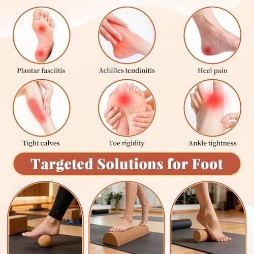 Ronyme Cork Balance Board Foot Strengthener, 4-in-1 Set with Balance Blocks, Roller, Massage Ball & Toe Bands, Resistance Bands Balance Control Cork Ankle Trainer for Adults Kids Dance Exercise — view 2