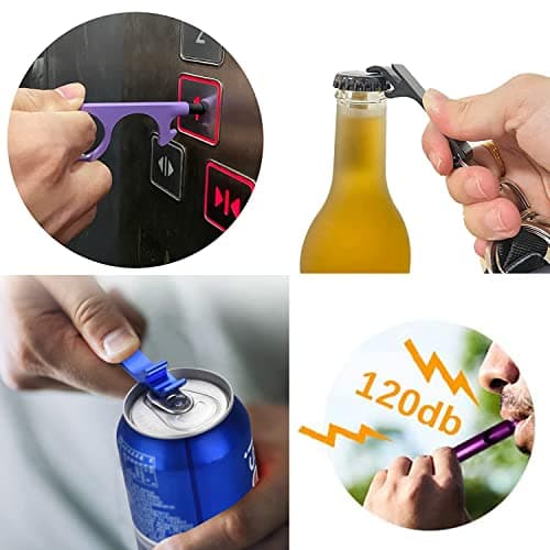 Flymind Safe Keychain Set for Girls with Personal Safety Alarm, Hand Sanitizer Holder, Whistle and Pom — view 6