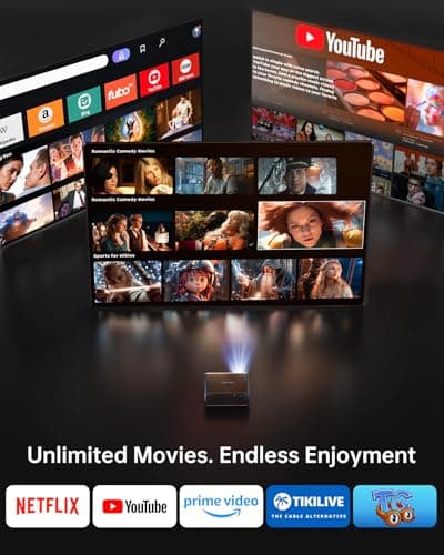 Projector 4K, 1200ANSI Home Cinema Projectors Built in APP, 20W Dolby Audio, TOPTRO FHD 1080P Portable Smart Projector with Auto Focus/Keystone, WiFi 6 Bluetooth Low noise Video Projector for Bedroom — view 3