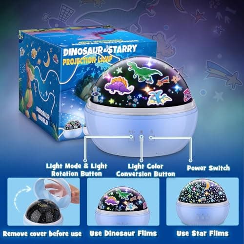 EUCOCO Dinosaur Toys for Boys, Dinosaur Night Light Kids Projector Baby Lights Projector Kids Toys for 1 2 3 4 5 6 Year Old Boys Birthday Gifts Sensory Lights for Autism Sensory Toy for Babies — view 6