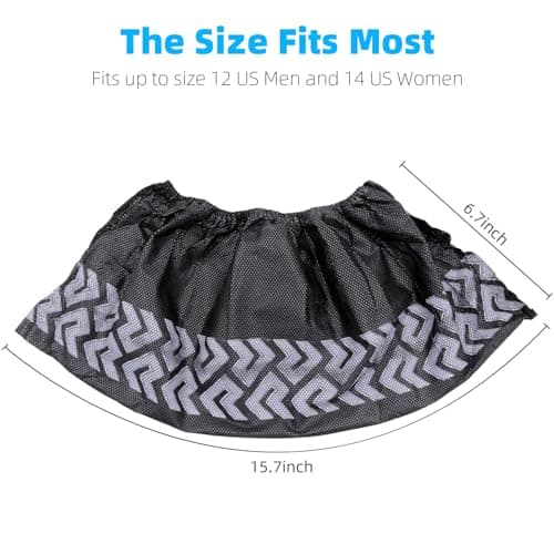 WUJUN Disposable Shoe Covers,Boot Cover,Black,100 Pack (50 Pairs) — view 4
