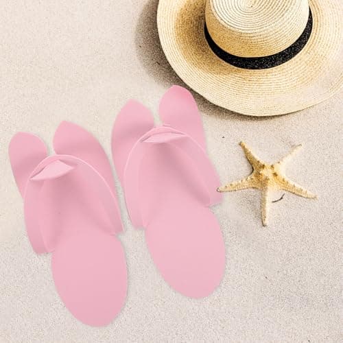 LIFKOME 12 Pairs Portable Disposable Eva Foam Slippers for Pedicure Use, Hotel Supply Multi-pack Spa Slippers, Convenient Single Use Footwear for Travel and Salon Random Color — view 3