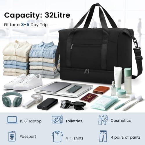 ZOMFELT for EasyJet Cabin Bag 45x36x20, Travel Bag with Shoes Compartment — view 4
