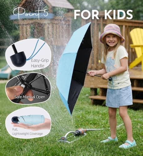 LILAC Compact Travel Umbrella for Purse, Mini Folding Pocket Parasol with Windproof Absorbent Sleeve, UPF 100+ UV Sun Protection, 30% Thickened Alloy Steel Shaft, Double Fiberglass Reinforced — view 6