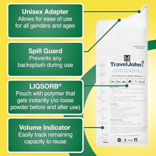 TravelJohn Unisex Disposable Urinal Pack of 6 — view 2