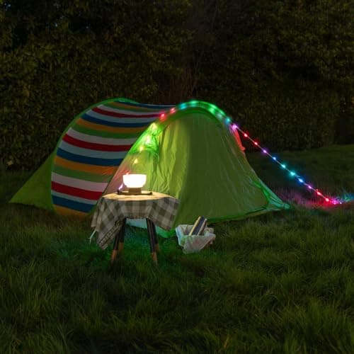 ValueLights | Multi-Purpose Camping Tent Festival Solar Light with RGB String Lights Hanging Party Camper Van Lamp and USB Charging | Outdoor Lights & Home/Garden Improvements Essential | — view 6