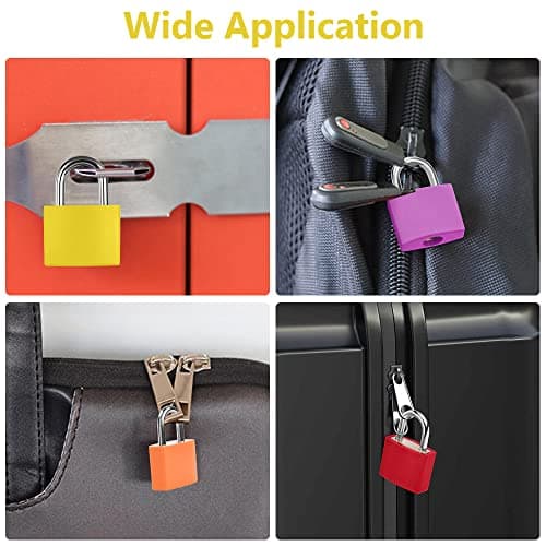 Flintronic 10 Pack Suitcase Lock with Key Small Padlock Luggage Lock Travel Lock Backpack Lock, Color Metal Padlock with Key, Small Padlock for Travel Backpack Play Fitness — view 5