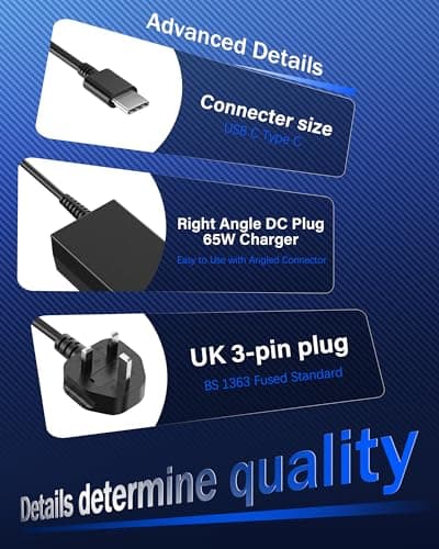 Universal 65W USB C Laptop Charger Compatible with Lenovo Thinkpad Hp Dell — view 4