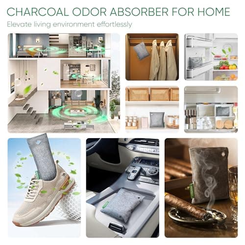Activated Charcoal Odor Absorber, Odor Eliminator for Strong Odor,Bamboo Charcoal Air Purifying Bags for Home Car Closet Pet, Smoke Room Deodorizer (4 x 200g, Unscented) — view 6