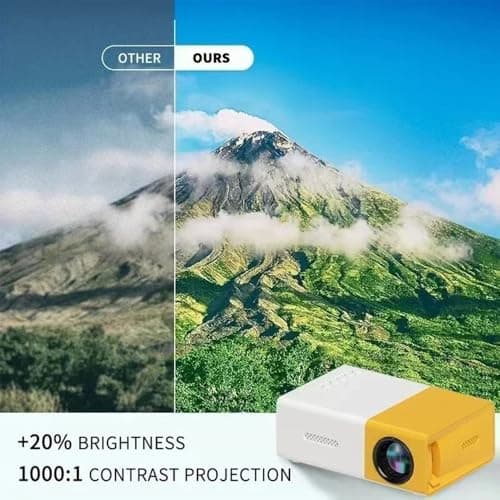 Portable Mini Projector, Full Colour LED Home Theatre Video Projectors for Bedroom, Outdoor, Movies, Children, Video TV with HDMI USB AV Interfaces and Remote Control — view 2