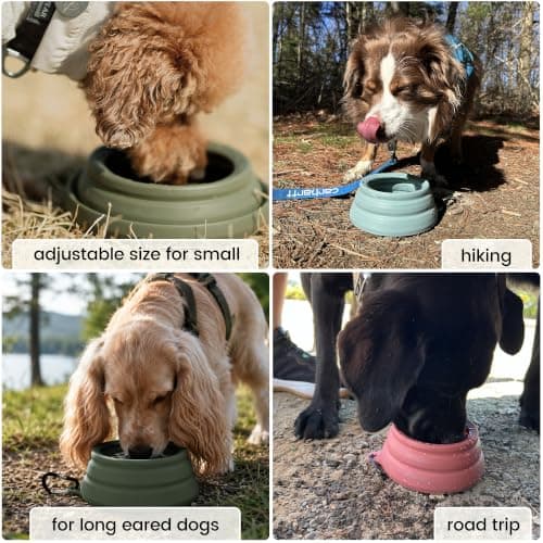OHMO Non Spill Collapsible Dog Bowl, 700 ml, Ash Grey — view 4